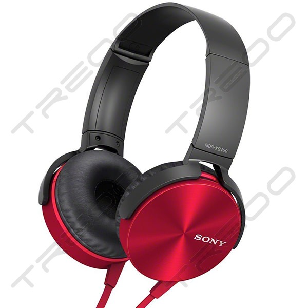 Sony MDR-XB450AP On-Ear Headphone with Mic - Red