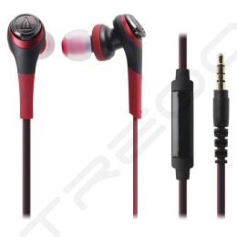Audio-Technica ATH-CKS550iS Solid Bass In-Ear Earphone with Mic - Red