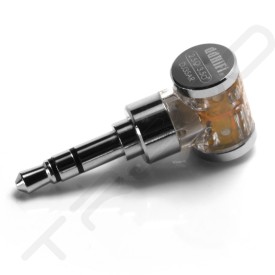 DD DJ35AR Rhodium Plated 3.5mm TRS Unbalanced Male to 2.5mm TRRS Balanced Female Right-angle Adapter