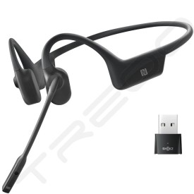 Shokz OpenComm2 UC Wireless Bluetooth Bone Conduction Headset with Noise-Cancelling Boom Mic with Loop110 USB-A Wireless Adapter - Black